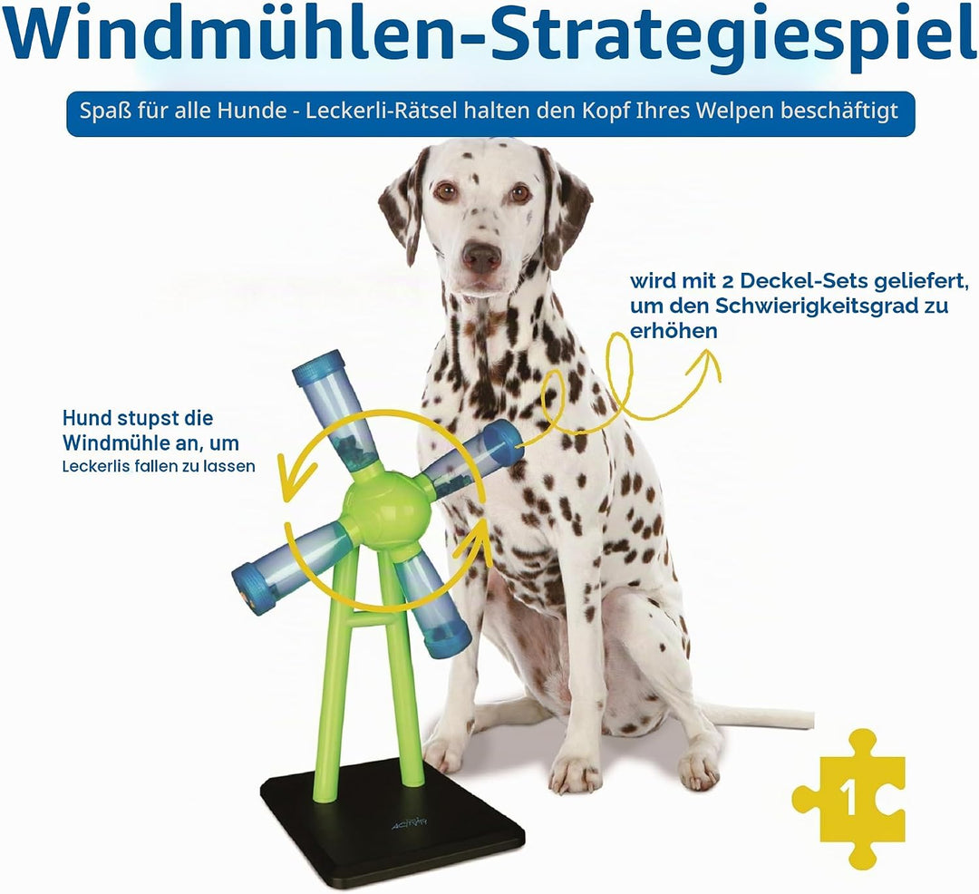 TRIXIE Hunde-Aktivitäts-Windmühlen-Spielzeug, Hundespielzeug, Leckerli-Puzzle, interaktives Spielen,