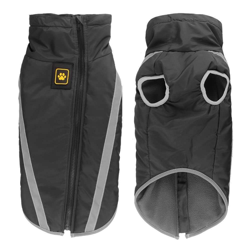 Idepet Wasserdichter Hundemantel Winter Warme Jacke, Winddichte Haustierkleidung Hundejacke Outfit f