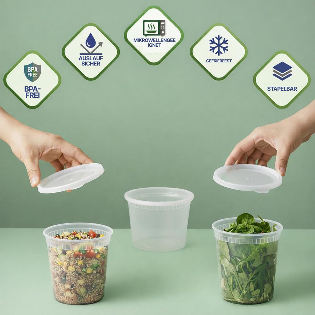 JoyServe Vorratsdosen mit Deckel Luftdicht – 48 Sets mit 54 Deckeln, 24 Vorratsdosen mit 946 ml und