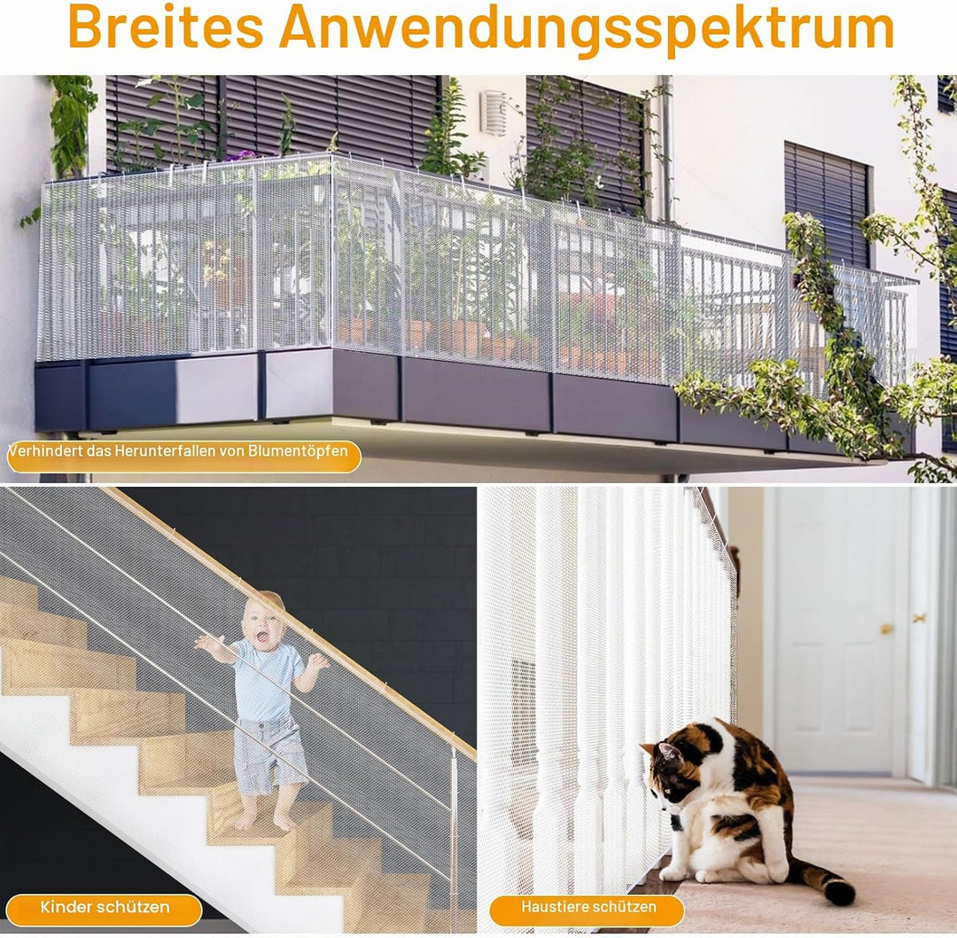 Sicherheitsnetz für Kinder Langlebig Treppenschutznetz Hund Katze Geländer Sicherheitsnetz Für Balko