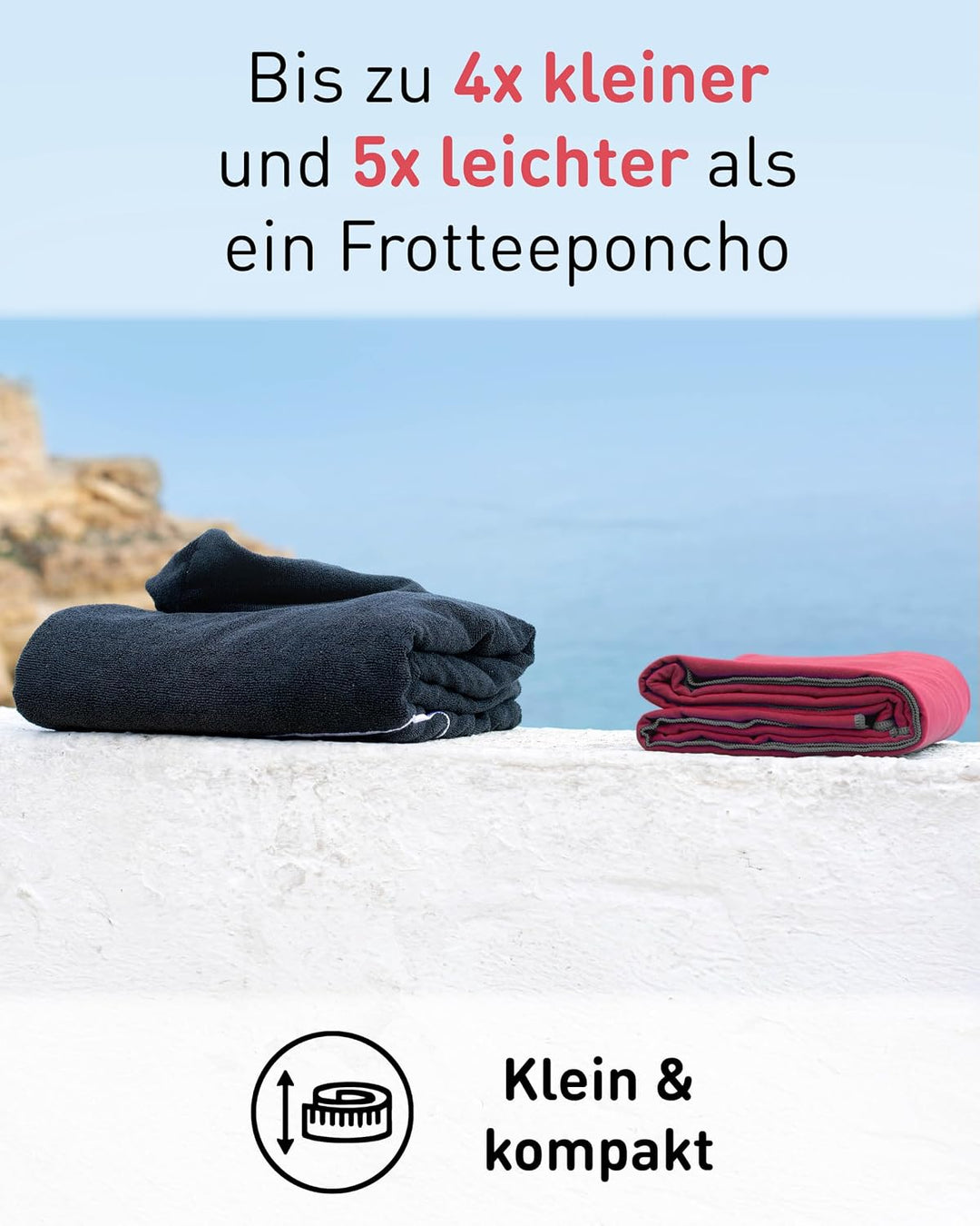 Fit-Flip Badeponcho aus Mikrofaser für Damen und Herren - schnelltrocknend, kompakt und Ultraleicht