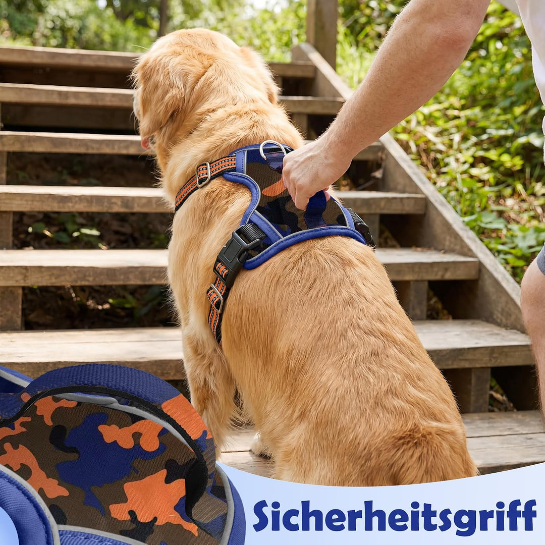 Funfox Hundegeschirr Mittelgrosse Hunde, Anti Zug Brustgeschirr Verstellbares Geschirr Hund mit Grif