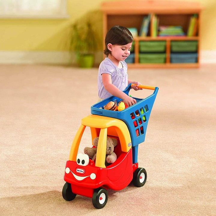 Little Tikes Cozy Einkaufswagen. Spielzeugrollwagen für Kinder ab 18 Monaten, Rot/Gelb