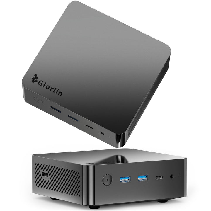 Glorlin Mini PC AMD Ryzen 7 8745HS bis 4.9GHz, Mini Gaming PC 16GB DDR5 1TB M.2 PCIe4.0 SSD, 2X 2.5G