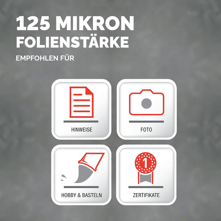 Fellowes Laminierfolie A4, 125 Mikron (2 x 125 mic), mit selbstklebender Rückseite für Aushänge und
