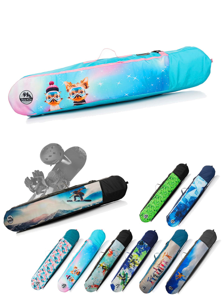 BAMBINIWELT Kinder Snowboardrucksack, Snowboardtasche, Stauraum für Helm, Schuhe & Handschuhe, Board