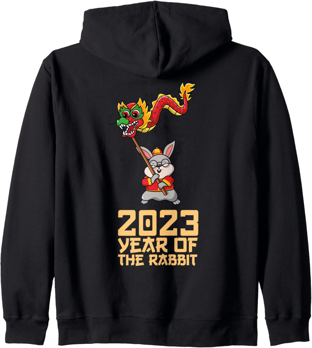 Chinesisches Neujahr Grafik, Jahr des Hasen, Neujahr 2023 Kapuzenjacke
