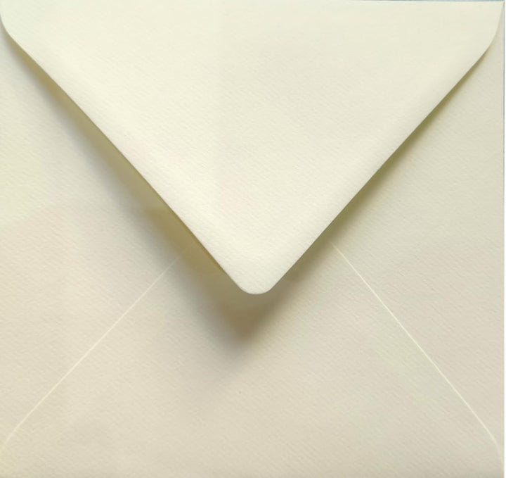 Netuno 500 quadratische Briefumschläge Ecru gerippt 15,3 x 15,3 cm 120g Aster Laid Ivory strukturier