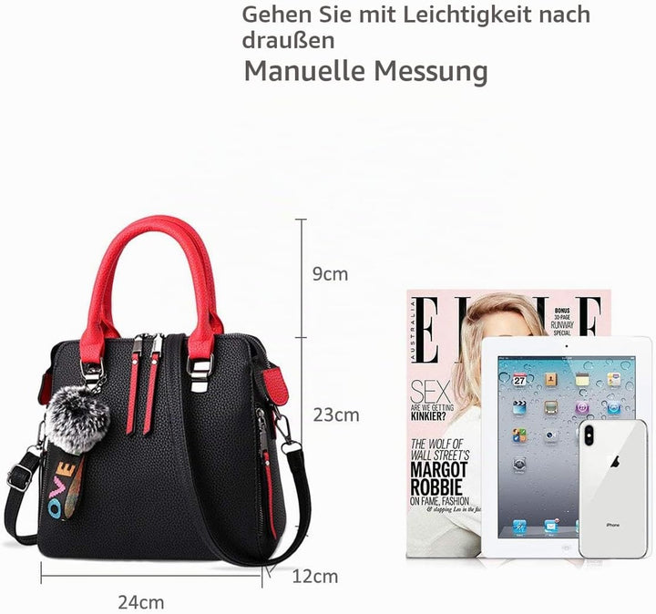 NICOLE &amp; DORIS Mode Handtaschen Damen Taschen Elegant Shopper Tote Leder Schultertasche Frauen Umhän