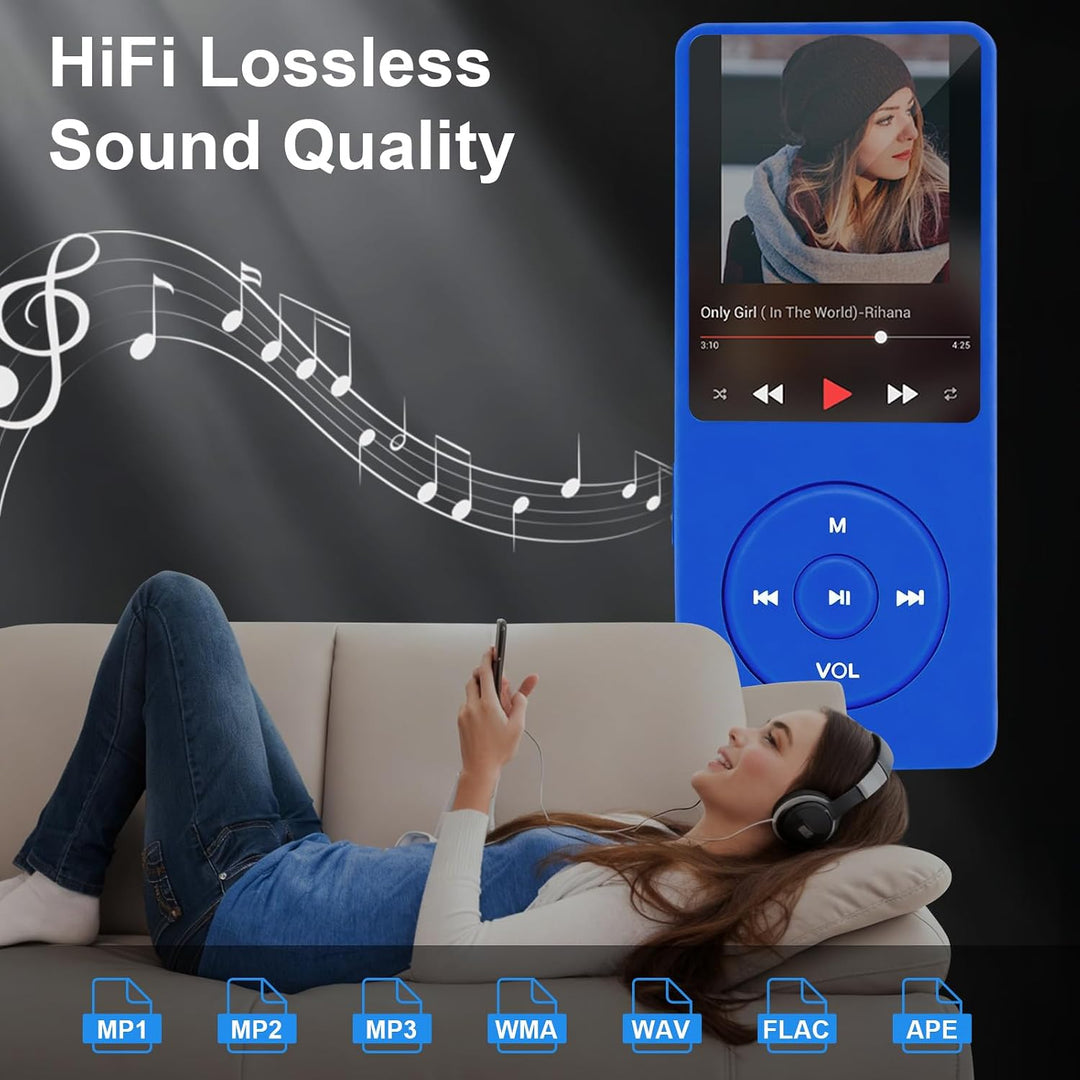 128 GB MP3-Player mit Bluetooth 5.0, COVVY Tragbarer digitaler Musikplayer mit integriertem HD-Lauts