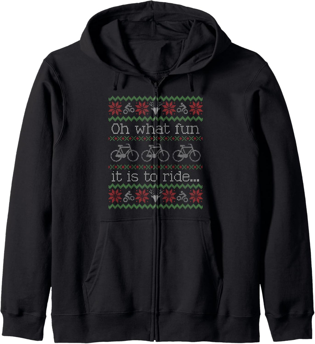 Funny Christmas Jumper Oh What Fun To Ride Bicycle Bike Kapuzenjacke