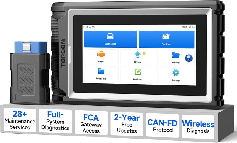 TOPDON ArtiDiag800 BT - OBD2 Batteriebetrieben Diagnosegerät für alle Fahrzeuge, KFZ mit Full System