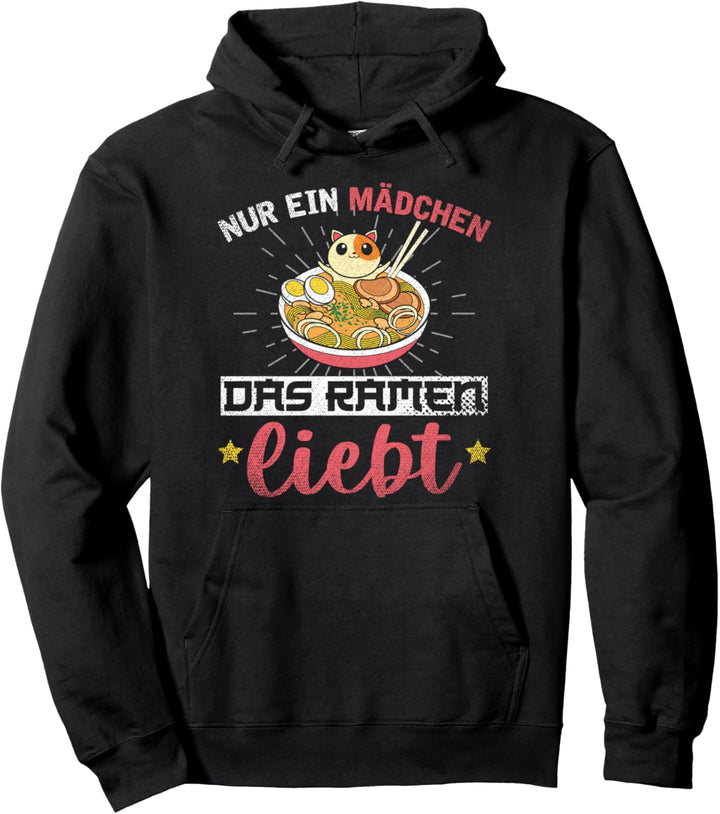Anime Kawaii Katze nur ein Mädchen das Ramen liebt Ramen Pullover Hoodie