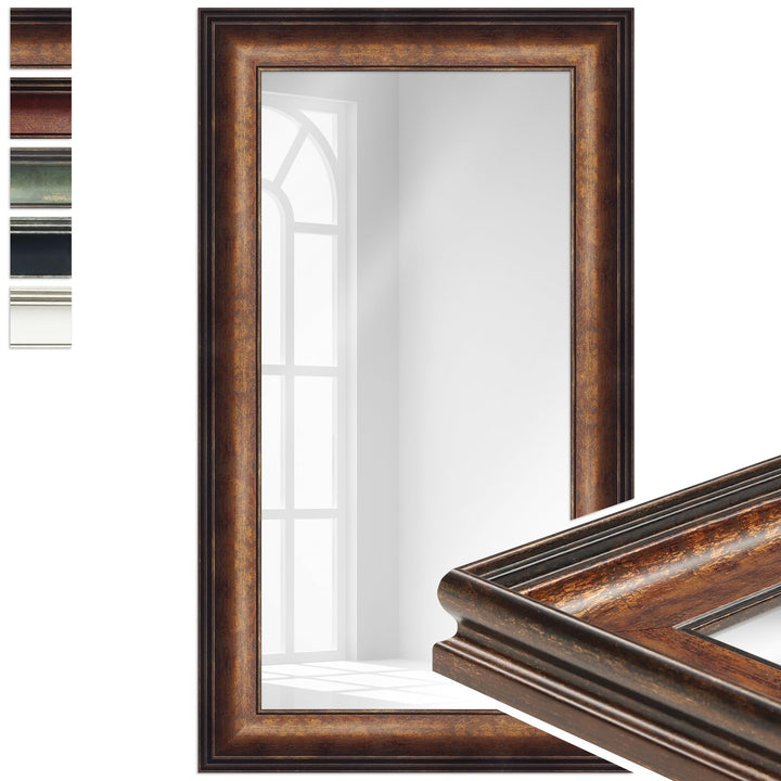 WANDStyle Spiegel Barock und Antik Stil I Aussenmass ca. 40 x 70 cm I Farbe Bronze I bronzener Wands