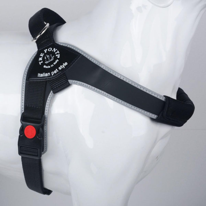 TRE Ponti Geschirr Brio schwarz reflektierender Rand 60-75 cm bis ca 10-20 kg, M
