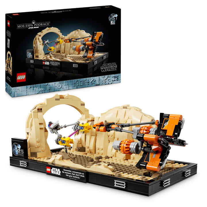 LEGO Star Wars Podrennen in Mos Espa – Diorama, Set für Erwachsene, Die dunkle Bedrohung Modellbausa