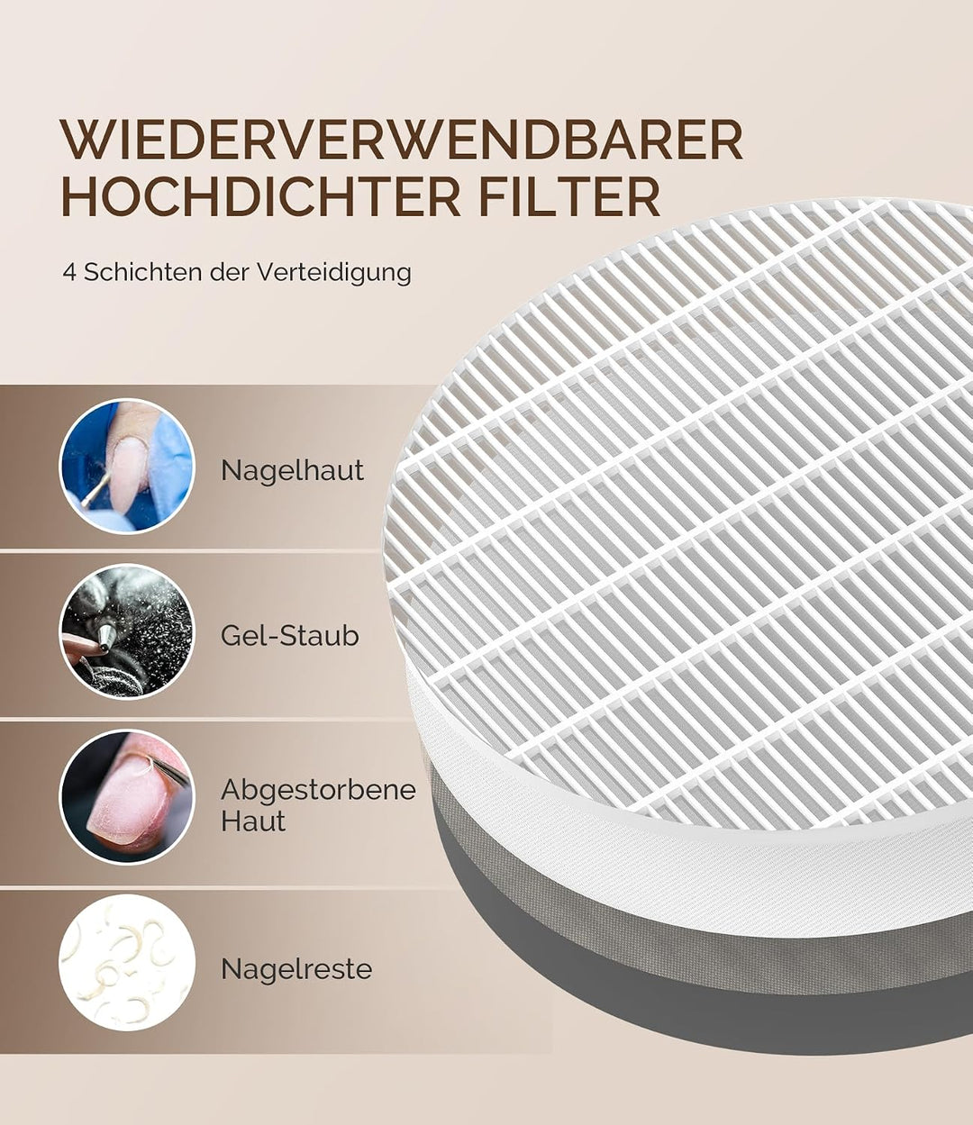 MelodySusie Professioneller Nagelstaubsauger 4500 U/MIN Starker Vakuum Ventilator Staubabsaugung für
