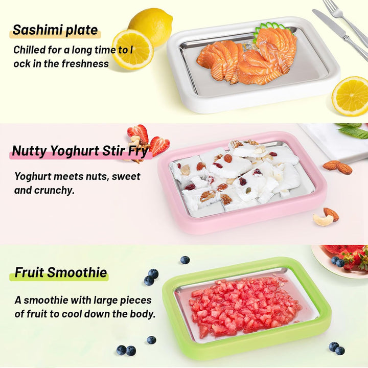 Eisplatte zum Eis Machen, Kommt mit 2 Spateln Ice Cream Machine, Ice Rolls Maschine, Eisenrollmaschi