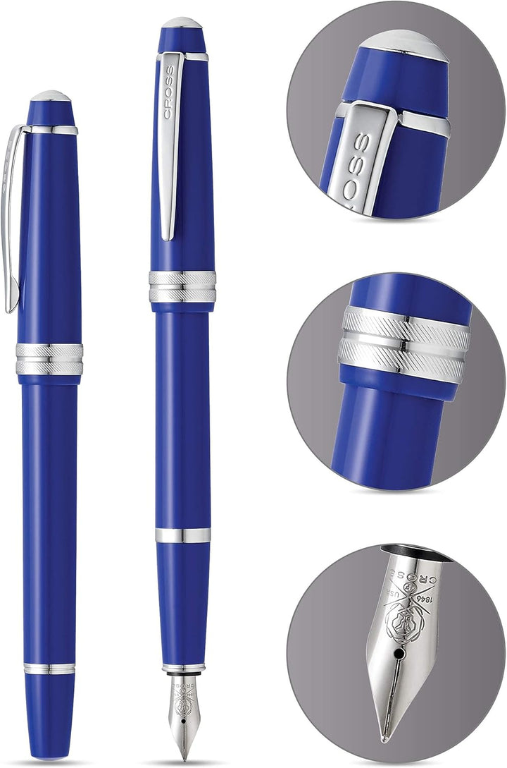Cross Bailey Light Füllfederhalter (Federstärke M, inkl. Geschenkverpackung) Blau Blau Mittel, Blau