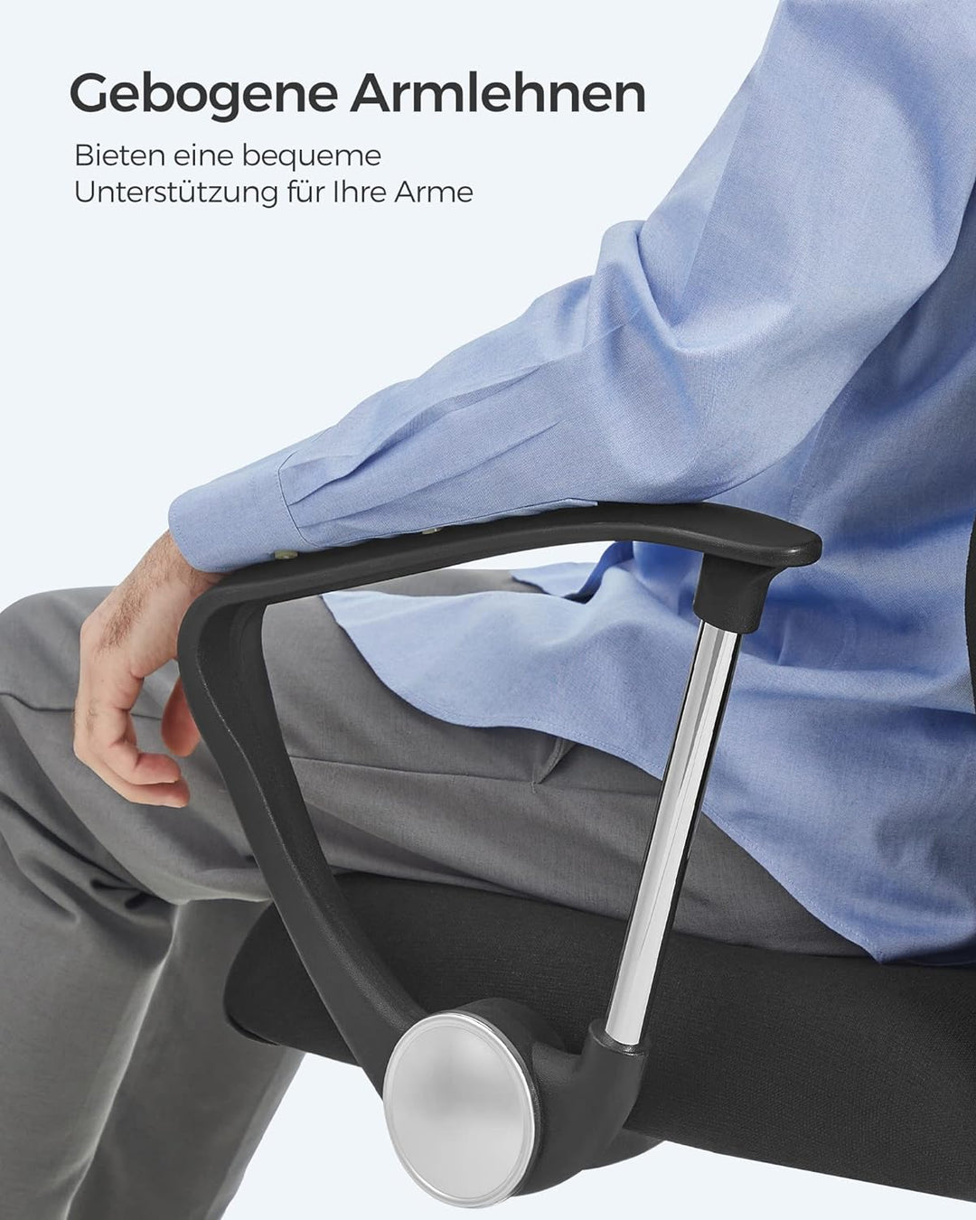 SONGMICS Bürostuhl, ergonomischer Schreibtischstuhl, Drehstuhl, gepolsterter Sitz, Stoffbezug, höhen