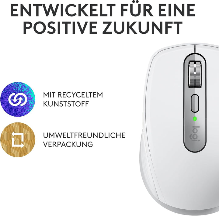 Logitech MX Anywhere 3S Compact Kabellose Maus, Fast Scrolling, 8K DPI Any-Surface Tracking, Quiet C