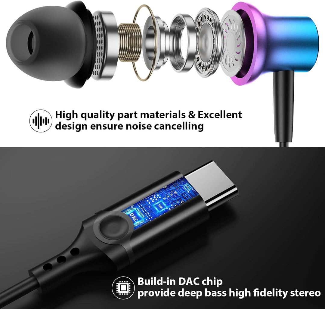 USB C Kopfhörer für Samsung Galaxy A36 A56 A26 A17 5G A57 A37 A35 A55 S26 S25 Pixel 10 9 Kopfhörer m