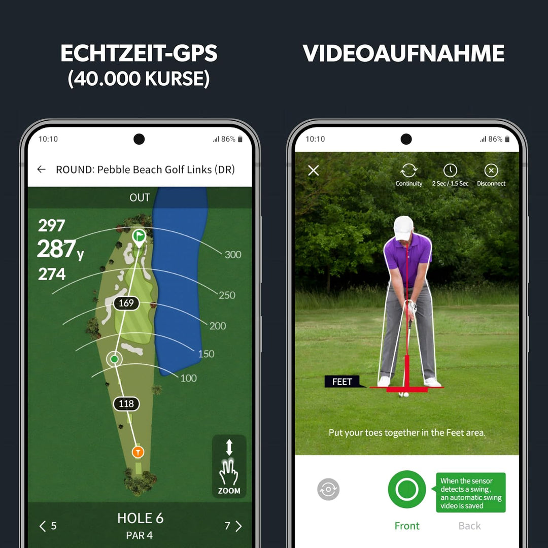Second Chance Swing Logic SLX Hybrid Mini – Tragbarer Golf-Launch-Monitor mit Ball- & Schlägerdaten,