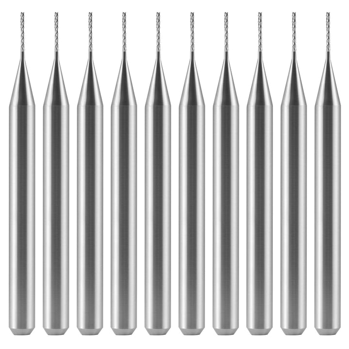 EU_HOZLY 3.175mm Hartmetall-Endfräser Gravierbits CNC-Leiterplatten-Maschinen 0.5mm Schneidkanten-Pa