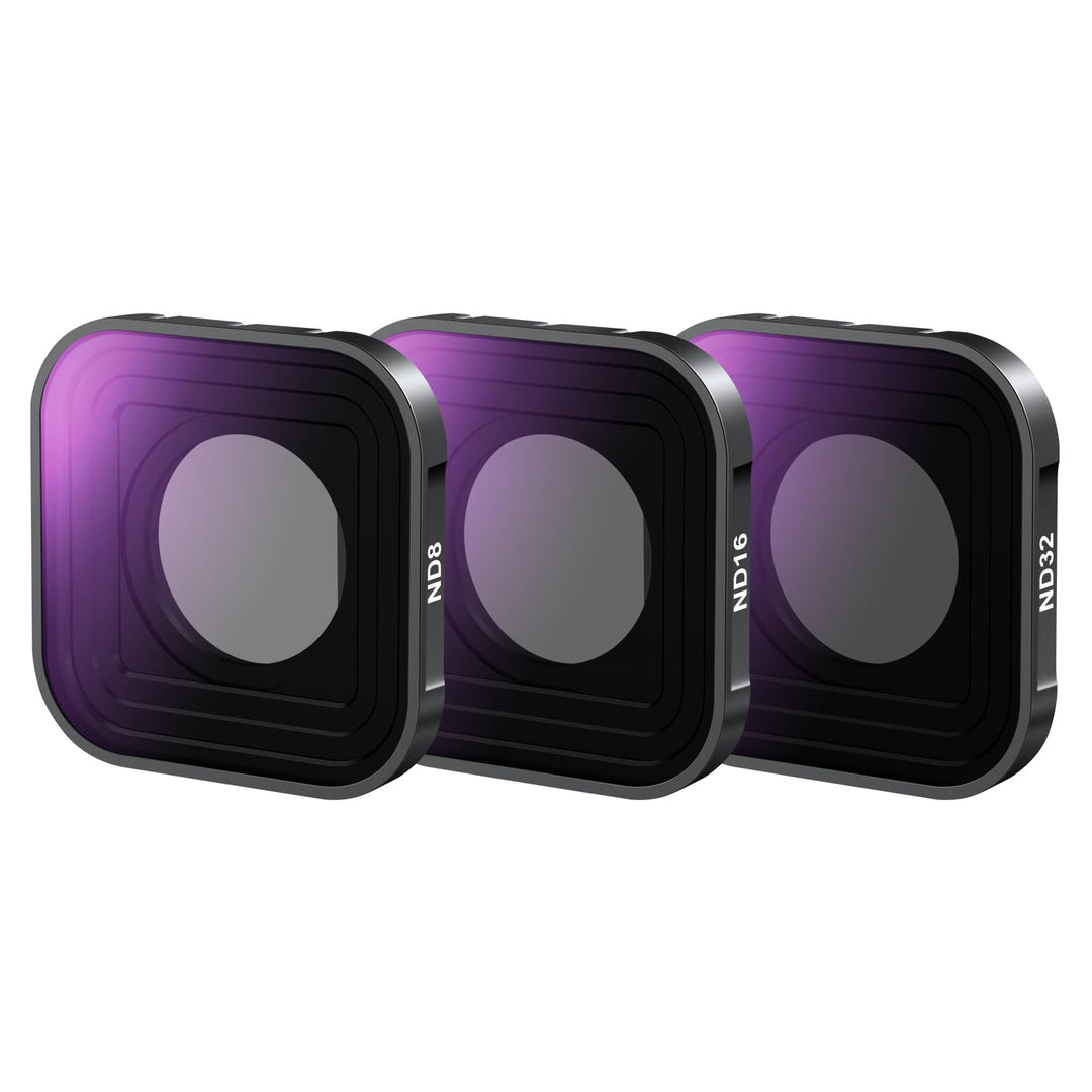 NEEWER ND Filter Set kompatibel mit GoPro Hero 13 12 11 10 9, 3er Pack, ND8+ND16+ND32, aufschraubbar