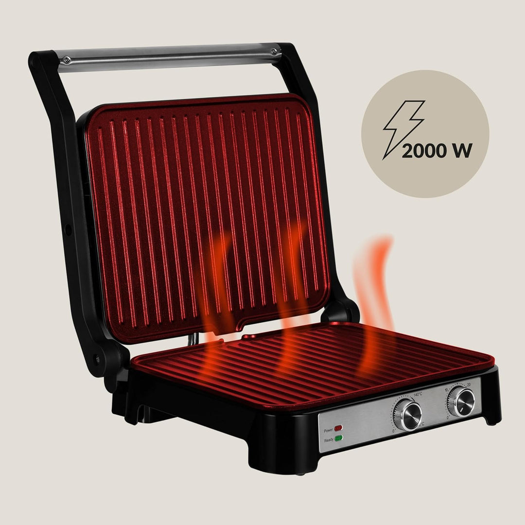 ZEEGMA GRILL CHEF BASE CONTROL 2-in-1 Elektro-Kontaktgrill und Toaster für Paninis, Toast, Steaks, 2