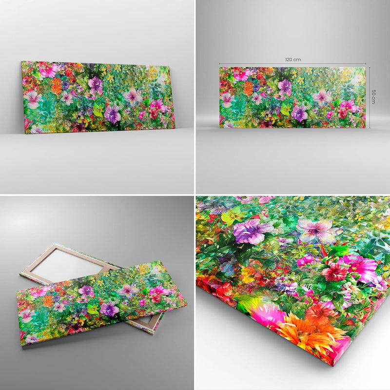 Wandbilder Dekoration Wohnzimmer blume sommer natur Panorama Bilder auf Leinwand 120x50cm Leinwandbi