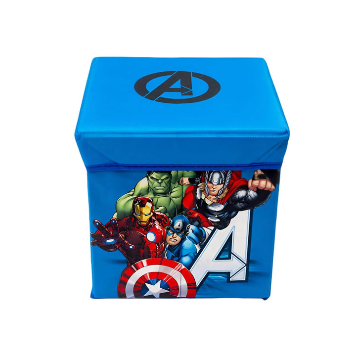 Marvel Avengers Kinder Spielzeugkorb mit Deckel 30x30x30 cm – Aufbewahrungsbox aus Polyester für Spi