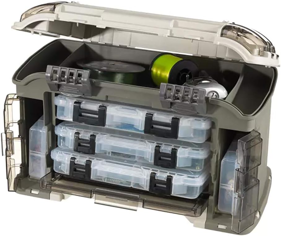 Plano Elite Series Ultimatives abgewinkeltes Angelsystem, Graphit & Sandstein, inklusive 6 StowAway