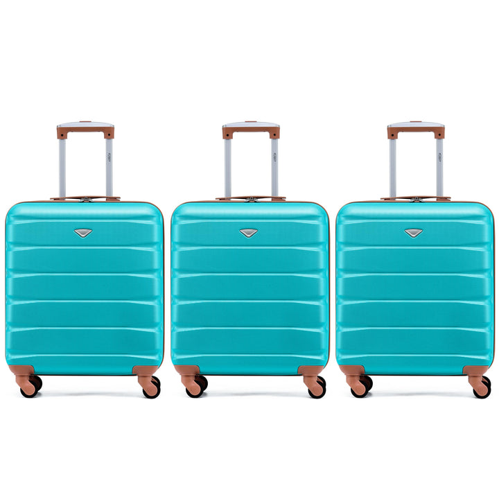 Flight Knight 3er-Pack Leichte 4-Rad-ABS-Hartschalenkoffer, Handgepack, zugelassen fur Fluggesellsch
