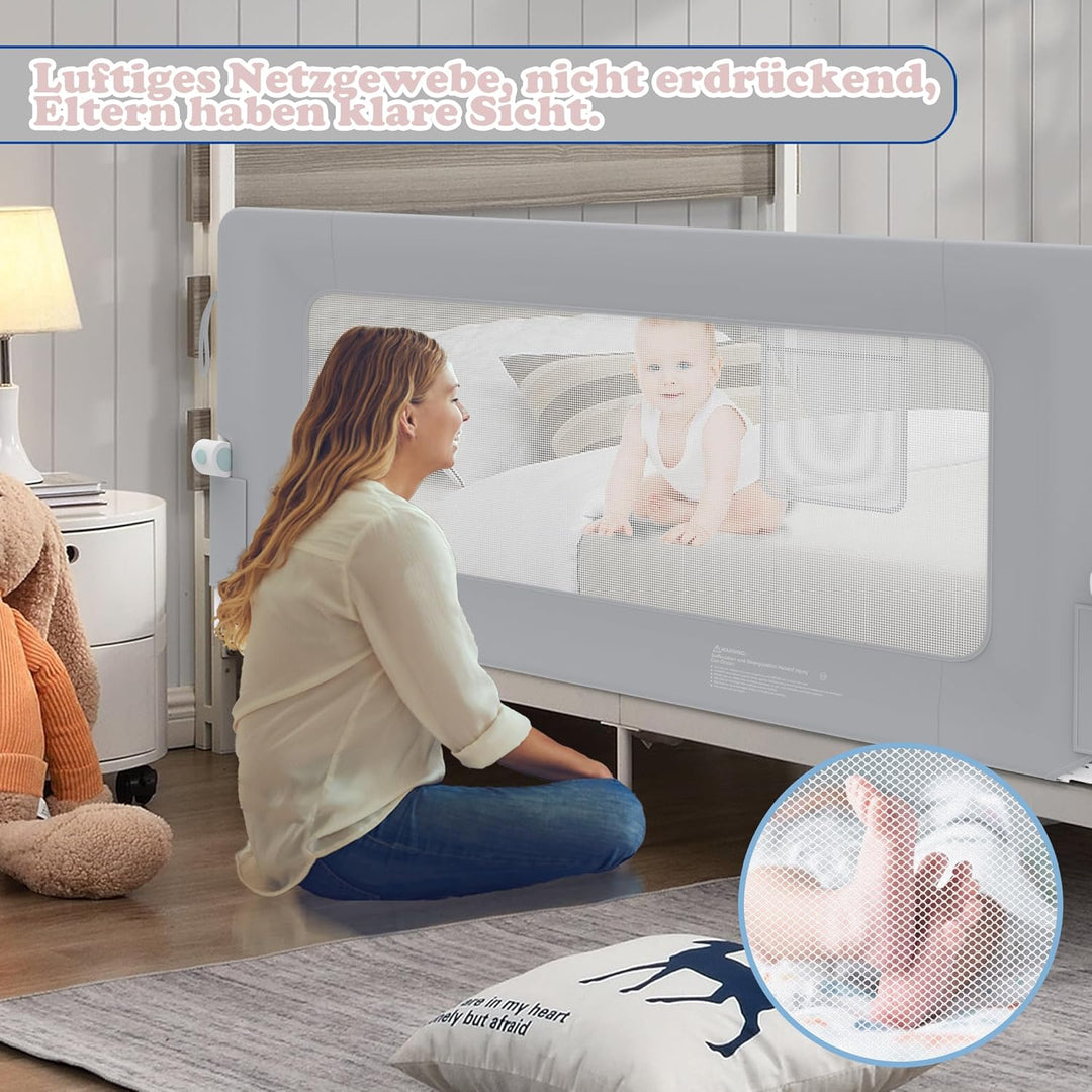 1st Bettgitter Bettschutzgitter Kinderbettgitter für Kinder, Rausfallschutz Bett Babybettgitter Klap