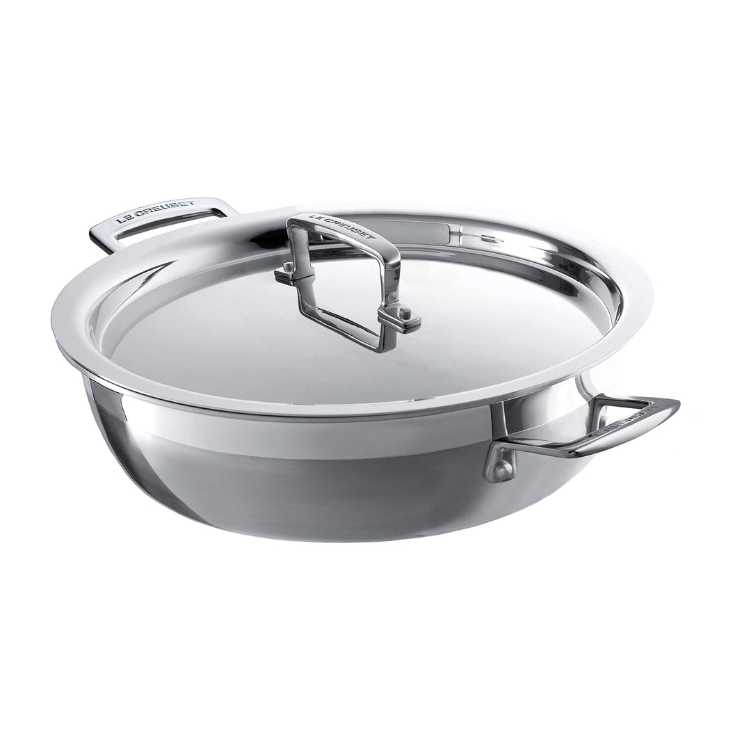 Le Creuset Gourmet-Profitopf aus 3-ply Edelstahl mit Deckel, Ø 30 cm,Für alle Herdarten inkl. Indukt