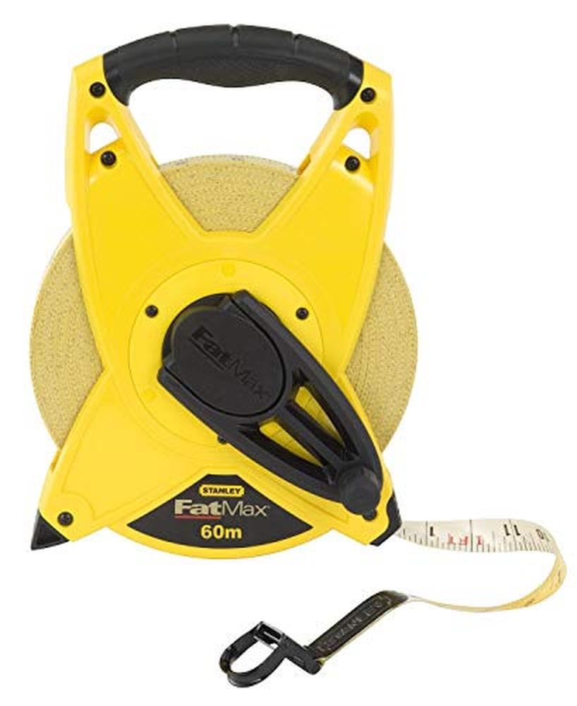 Stanley FatMax Rahmenbandmass Fiberglas (60 m Länge, 19 mm Breite, beweglicher Endhaken, Genauigkeit