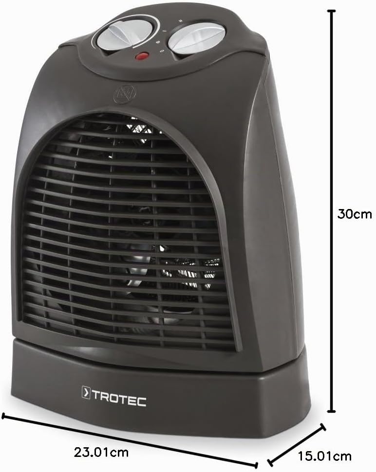 TROTEC Heizlüfter energiesparend TFH 22 E - Heizleistung 1000 W / 2000 W – elektrische Heizung, mit