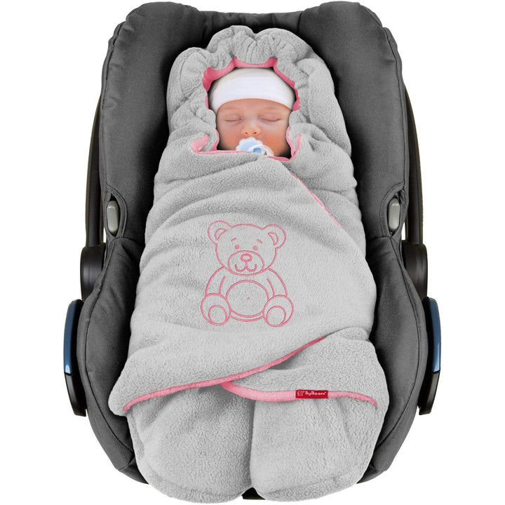 ByBoom Baby Winter-Einschlagdecke "Das Original mit dem Bären", Universal für Babyschale, Autositz,