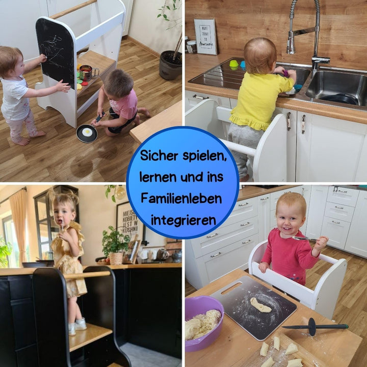 Love Gifts® Lernturm für Kinder mit Kippschutz und höhenverstellbar | Learning Tower mit sicheren Ka