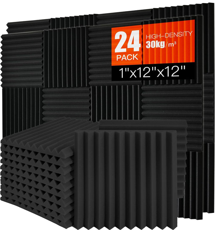 24 Stück Akustikschaumstoff, Akustikschaumstoff Platten Wand Schalldämmung Akustikpaneele Schallschu