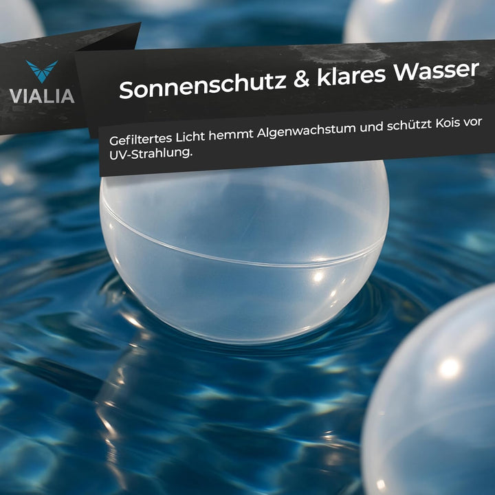 PE Bälle transparent Teichabdeckung | 650 Stück Ø 70 mm für 3 m² | Schwimmkugeln als Winterschutz ge
