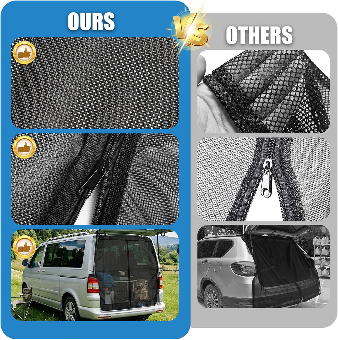 Moskitonetz Auto Hintertür Kompatibel für VW T5 T6,Magnetisch Reissverschluss Fliegengitter Auto Ins