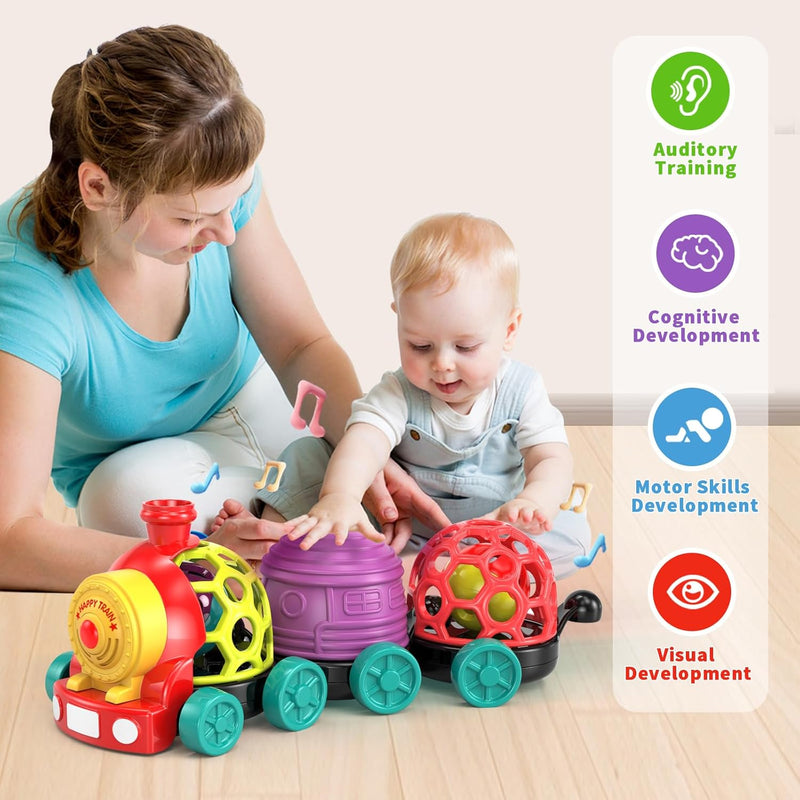 MOONTOY Baby Spielzeugauto für 6 9 Monat, KinderSpielzeug Baby Spielzeugrassel für 6-12 Monat Jungen