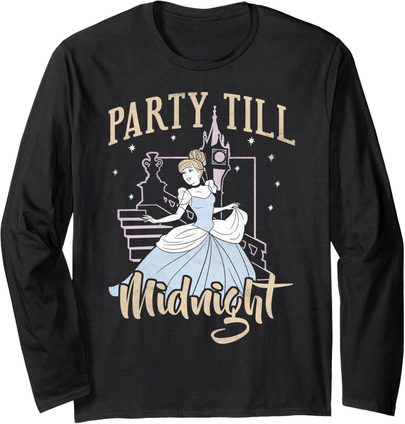 Disney Cinderella Party Till Midnight Cartoon Portrait Langarmshirt