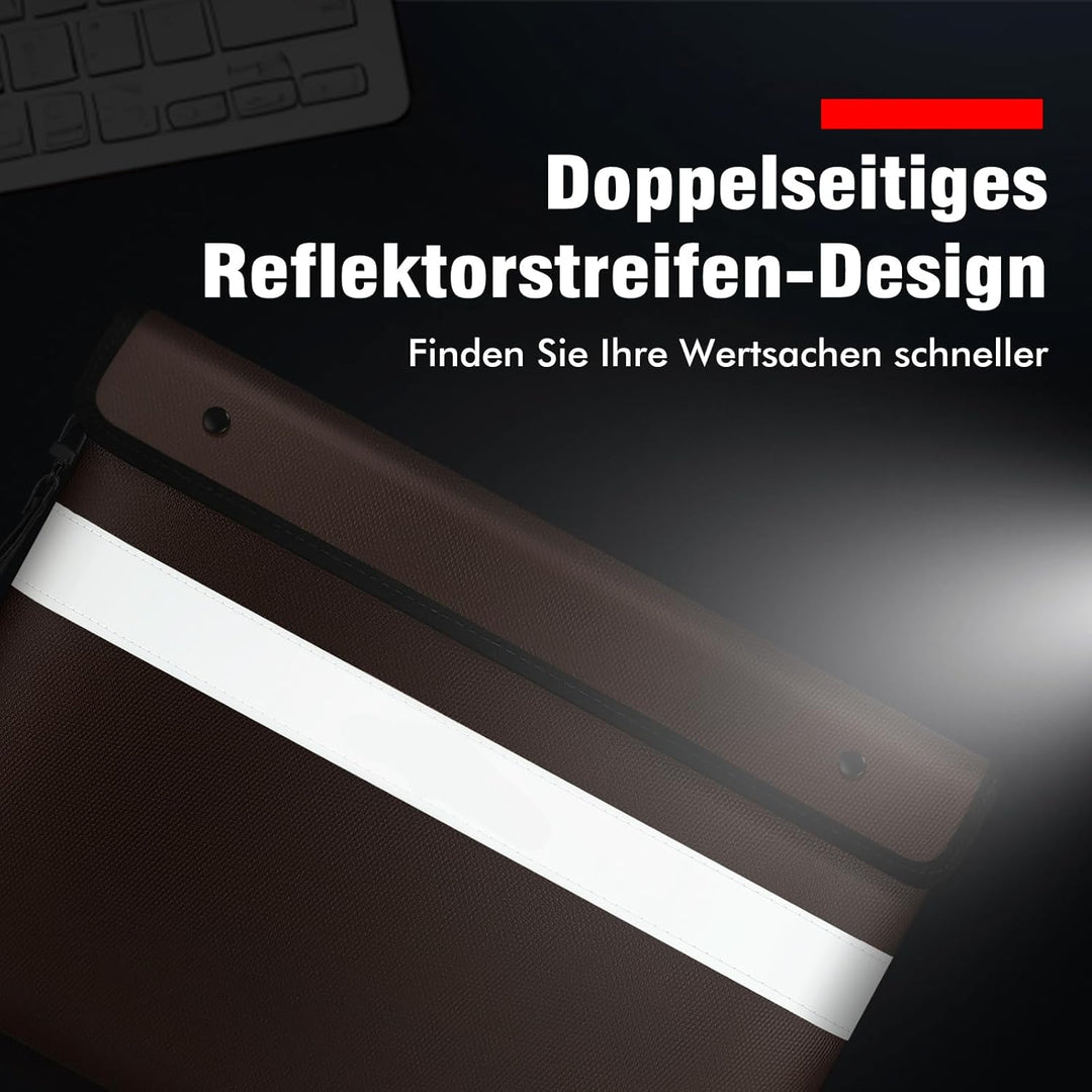 2871 °C, wärmeisoliert, feuerfest, Geldtasche für Bargeld, feuerfeste Dokumententaschen mit Handschl