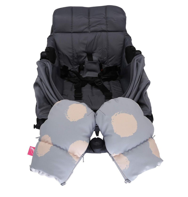 1 Paar Handwärmer Muffs für Kinderwagen - aus Softshell (Kleckse apricot), Kleckse apricot