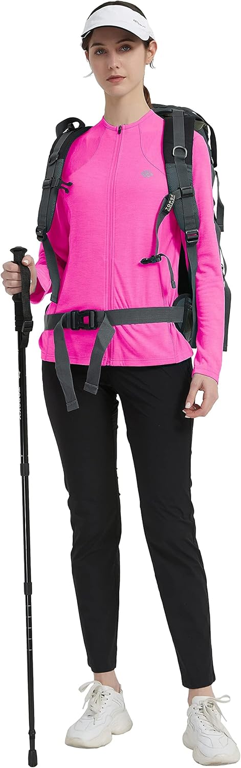 MoFiz Damen Laufjacke Leicht Sportjacke Trainingsjacke Langarm Fitness Wandern Yoga Jacke Atmungsakt