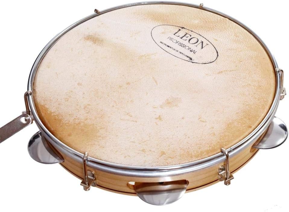 25cm Capoeira Leather Pandeiro Drum Tambourine Samba Brasil Wood Music Instrument 10"