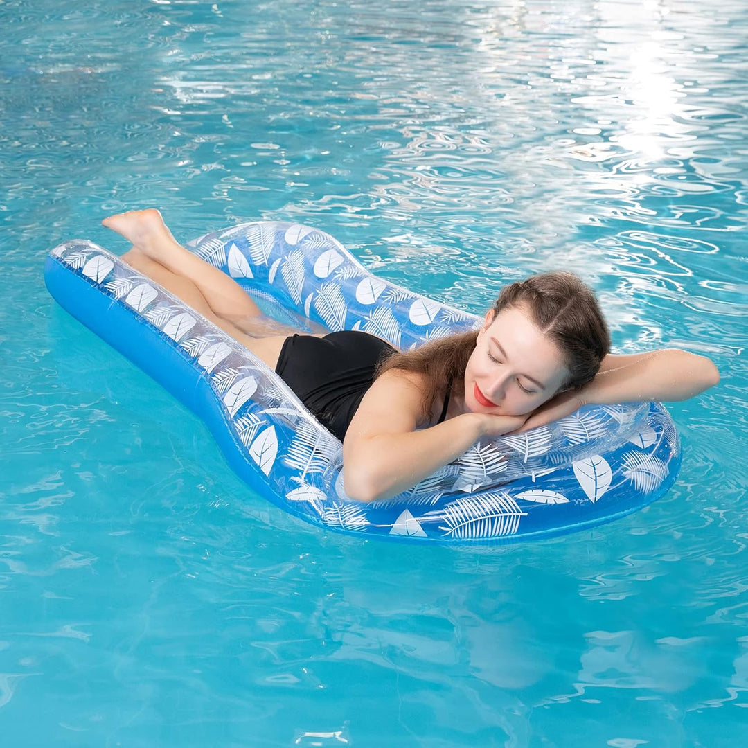 Luftmatratze Pool Hängematte mit Mesh, Aufblasbare Wasserhängematte Luftmatratze mit Netz und Kopfst